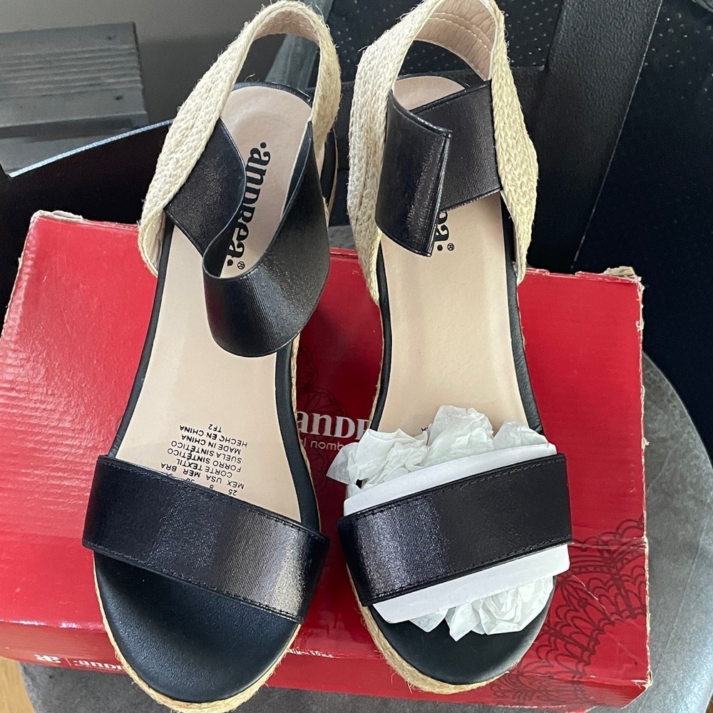 ANDREA  Black Espadrille Sandals